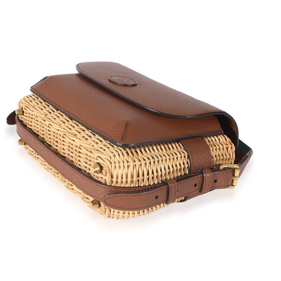 Gucci Brown Leather & Wicker Small Messenger Bag - Picture 7 of 7